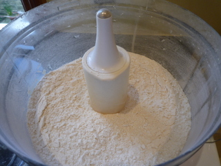 Whiz the flour, salt, baking powder and butter until very fine