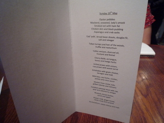Our dinner menu - 17 dishes!